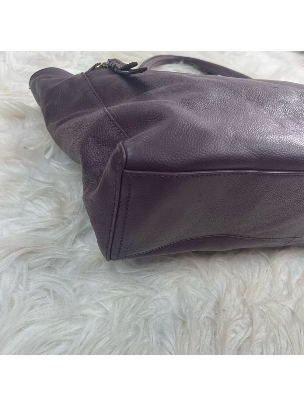 Cole Haan Purple Leather Dual Strap Handbag - Picture 5 of 16
